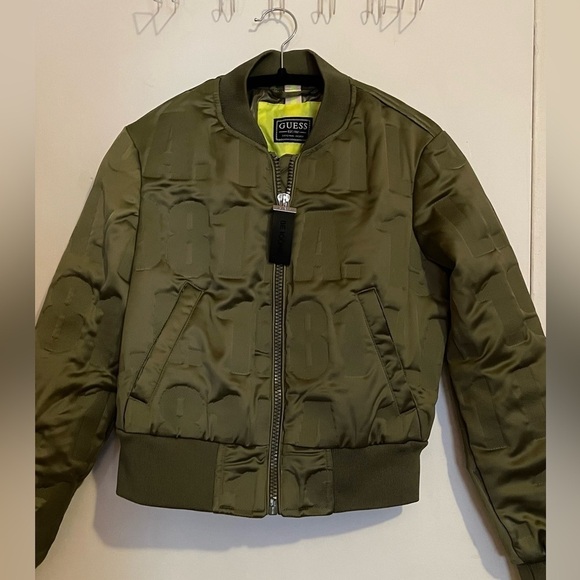 Guess Elly Logo Bomber Jacket- NWOT- XS - Picture 2 of 10